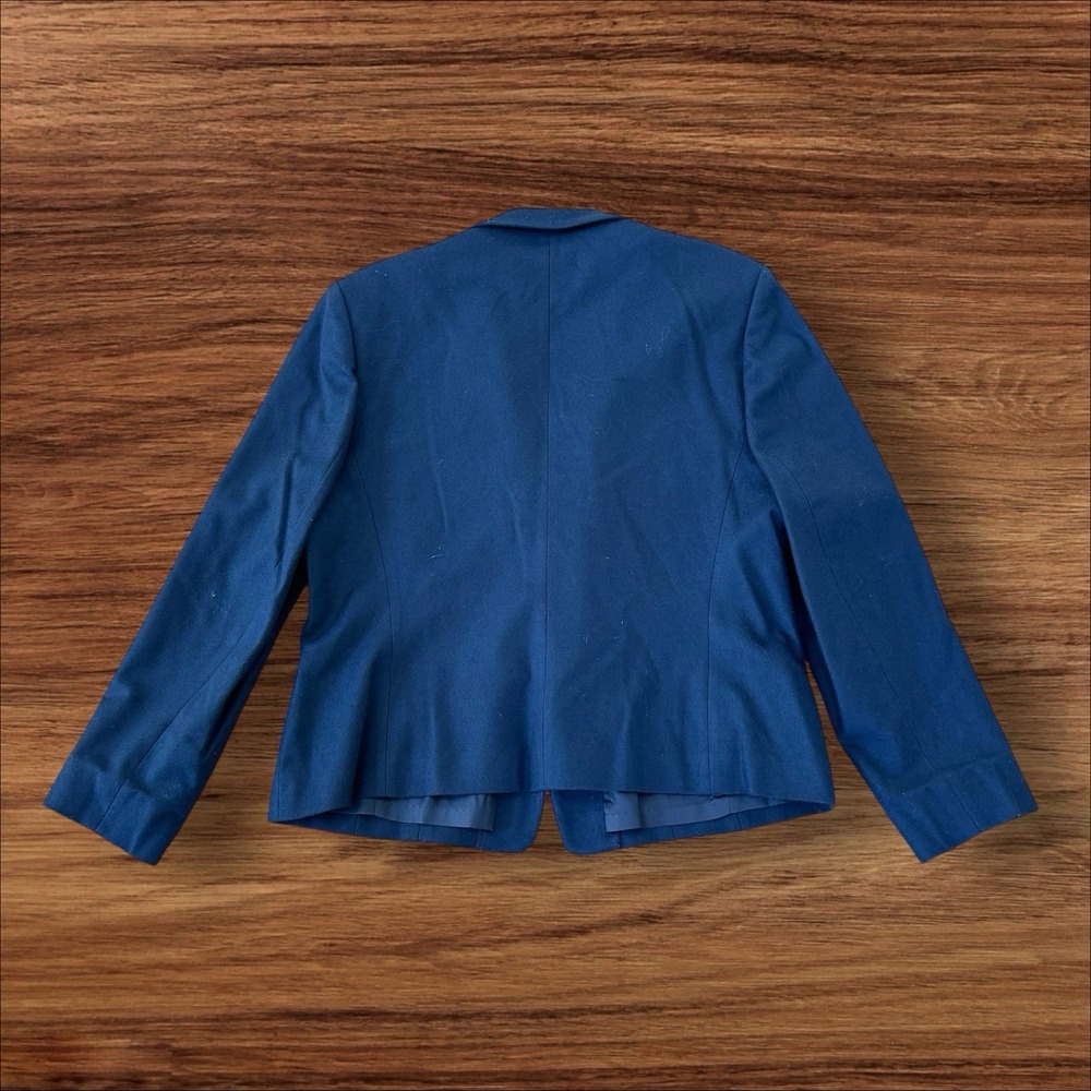 Vintage Pendleton Blazer Petite Sz 14 Womens Navy Blue 100% Virgin Wool Made USA - Picture 2 of 9